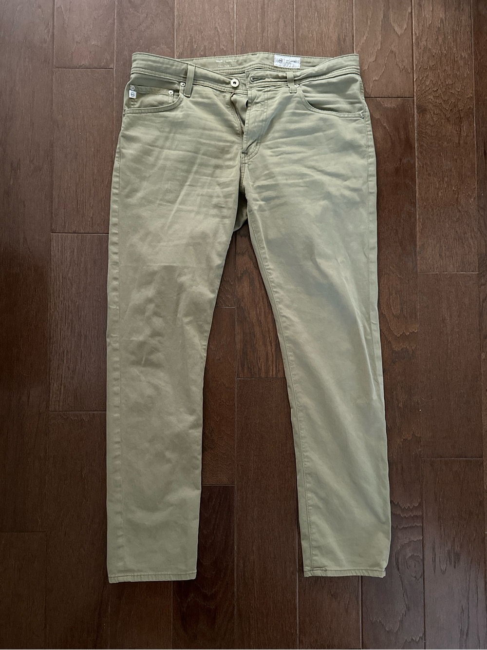 AG Adriano Goldschmied Tellis Men’s Slim Fit Pants Olive Khaki 34x32